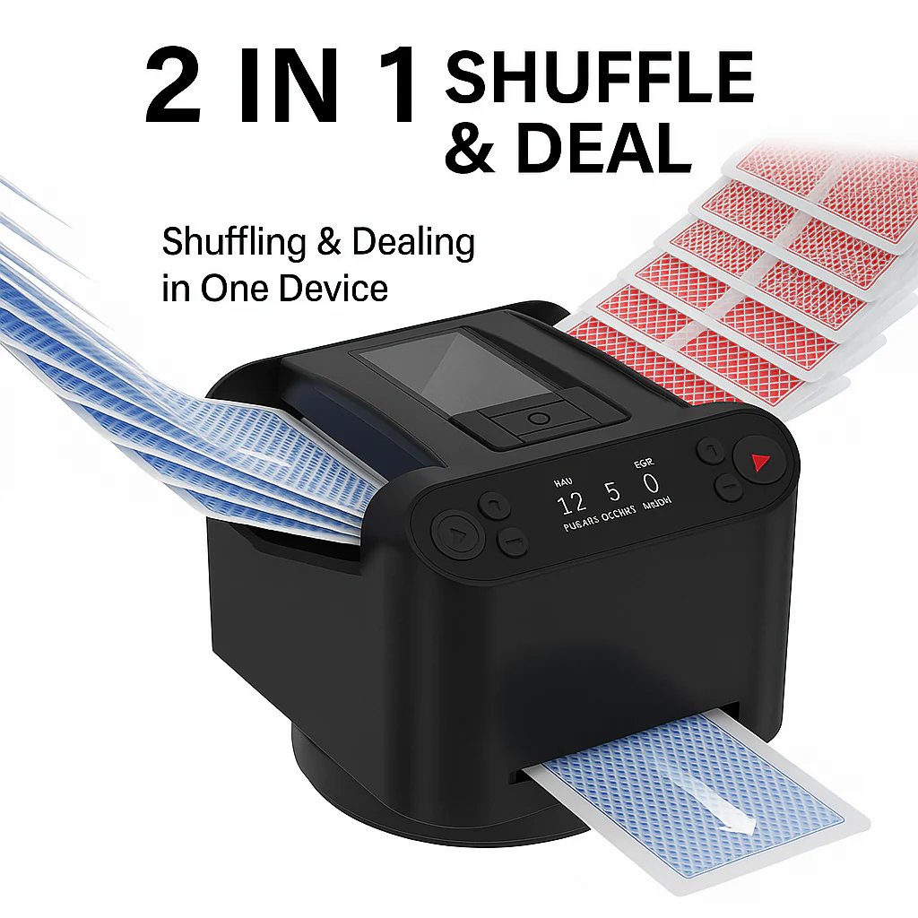 ShuffleX - 2-in-1 Automatic Card Shuffler & Dealer